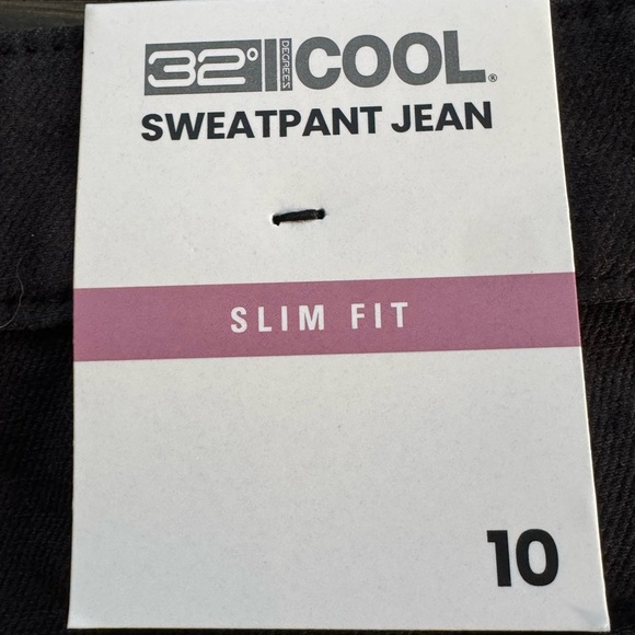 32 Degrees black slim fit sweatpants Jean NWT size 10 - Picture 6 of 6
